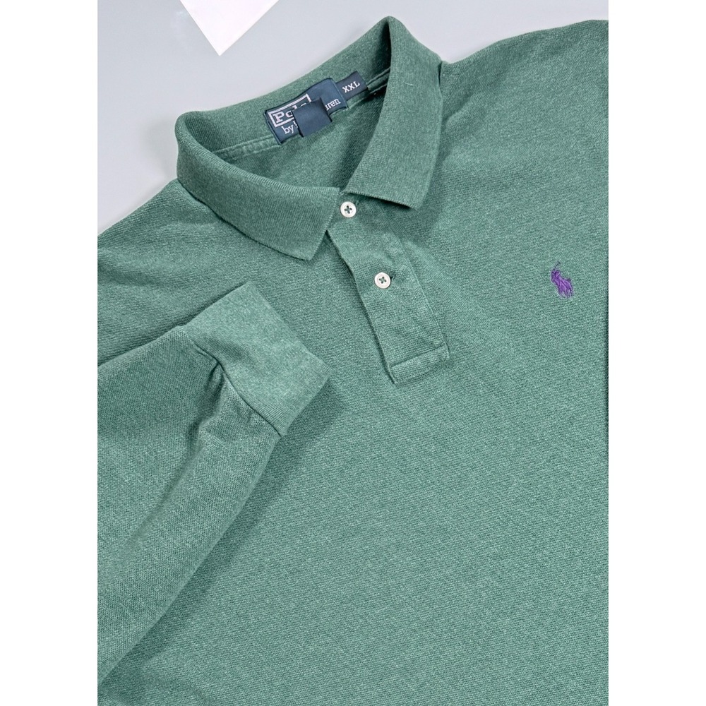 Polo Ralph Lauren Polo Shirt Mens XXL Green Long Sleeve Pony Preppy